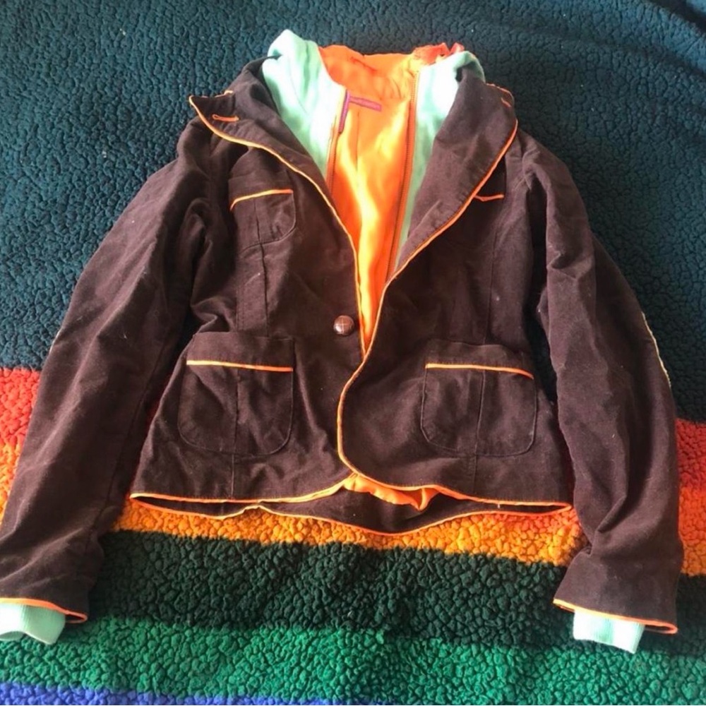 Women’s Brown Jacket with Orange Accents
